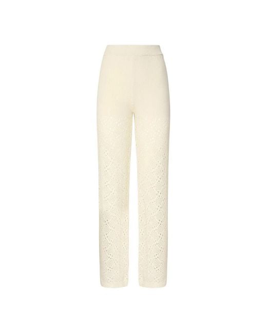 Akep White Straight Trousers