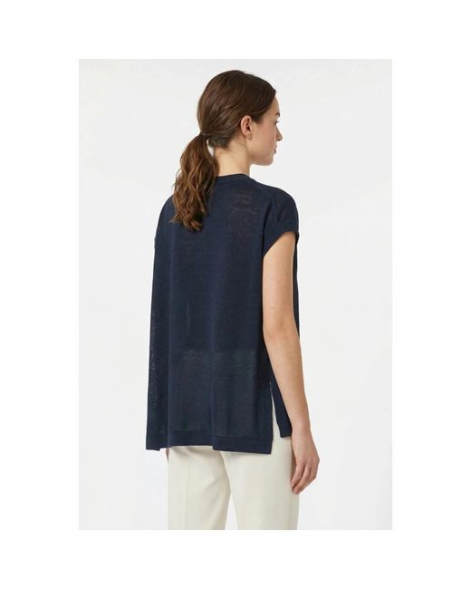Weekend by Maxmara Blue V-Neck Knitwear