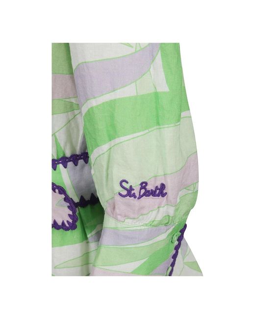 Mc2 Saint Barth Green Shirt Dresses