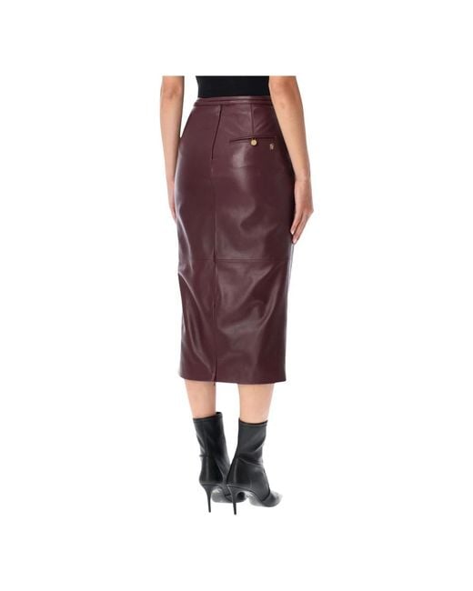 Alberta Ferretti Red Leather Skirts