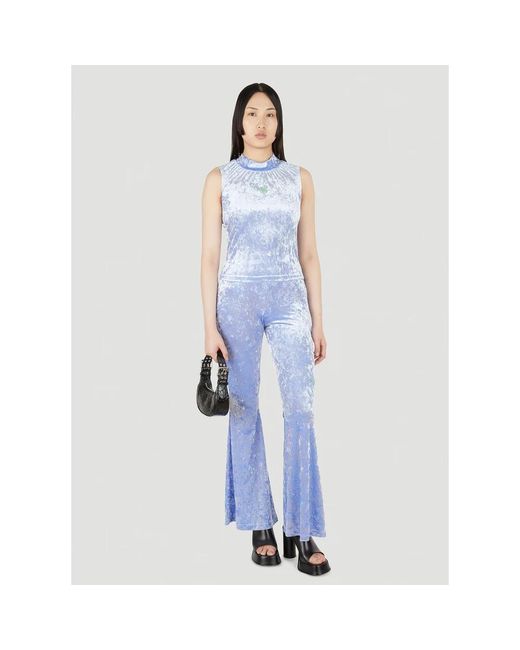 Pam Blue Sleeveless Tops