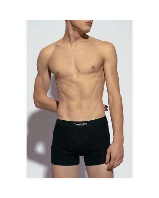 Tom Ford Ondergoed ,Zwart ,Katoen Boxers Met Logo in het Black voor heren