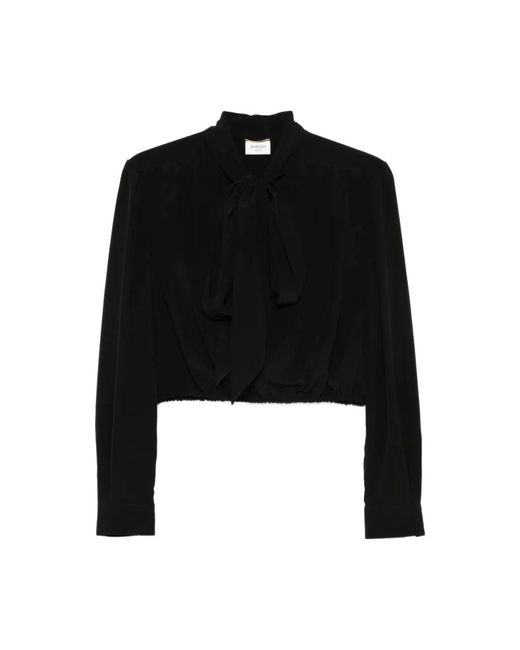 Saint Laurent Black Blouses