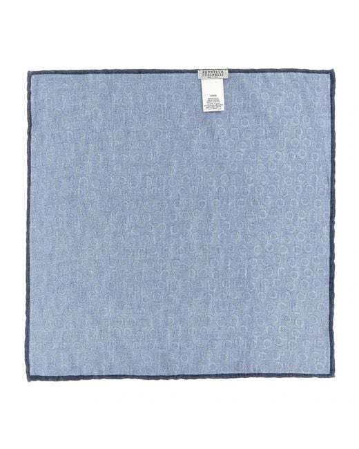 Brunello Cucinelli Blue Handkerchiefs for men