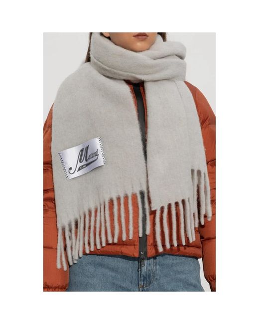 Marni Accessoires ,Grijs ,Wol Geborstelde Alpaca Sjaal in het Gray