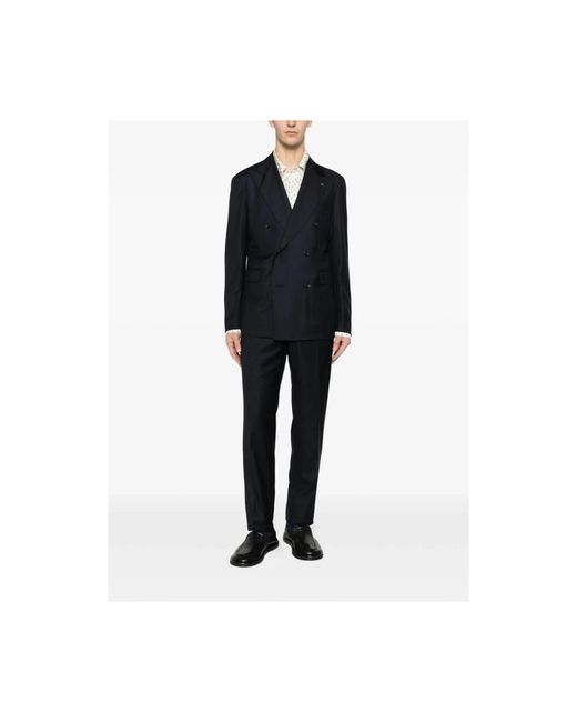 Tagliatore Black Double Breasted Suits for men