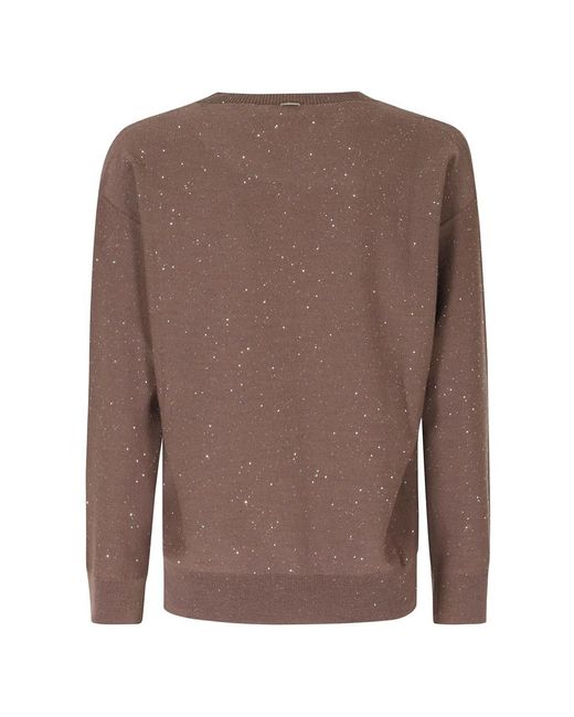 Herno Brown V-Neck Strickware
