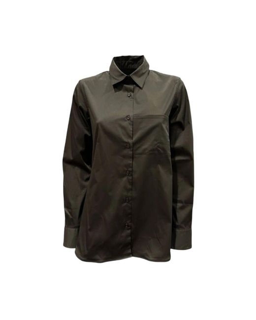 Lis Lareida Black Bluse mit knopfleiste und brusttasche