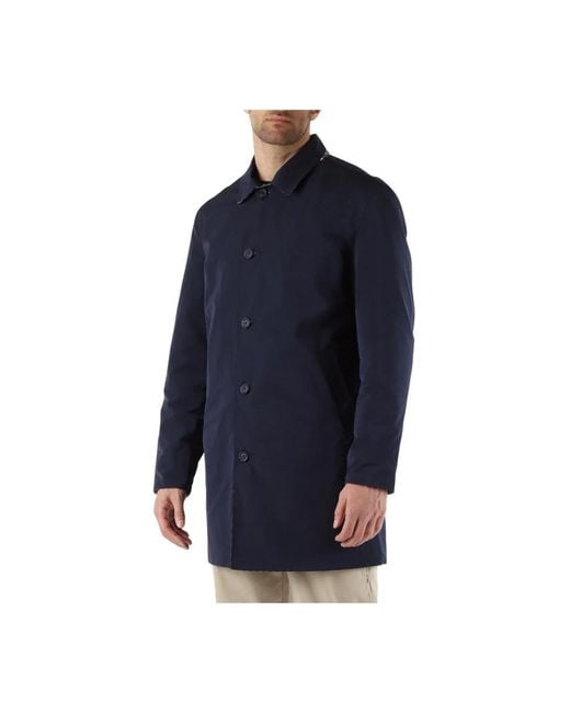 Aquascutum Blue Single-Breasted Coats for men