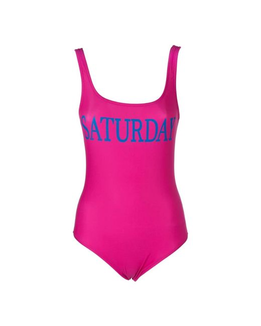 Alberta Ferretti Pink Polyester-Blend One-Piece Swimsuit