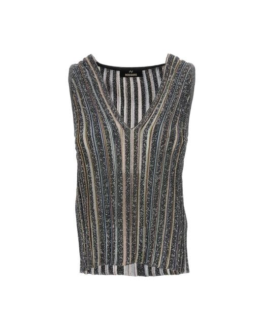 Missoni Gray V-Neck Knitwear