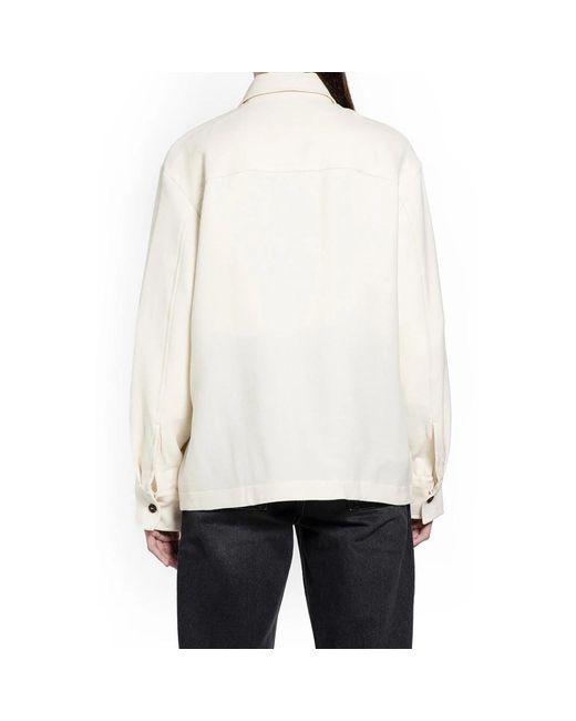 Studio Nicholson Jassen ,Wit ,Wol Santini Overshirt in het White