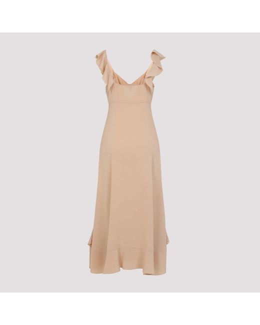 Abito in seta nude & neutrals di Chloé in Natural