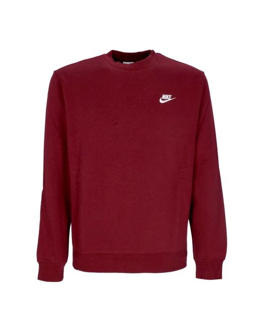 Nike Dunkel rote beete/weiß crew sweatshirt in Red für Herren