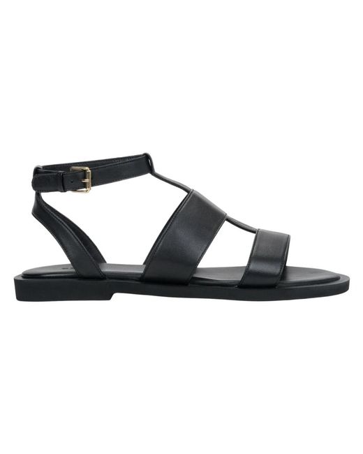 ESTRO Black Flat Sandals