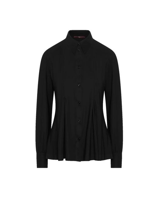 High Black Equally - eng und ausgestellt geschnittene bluse aus schwarzem sensitive®