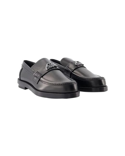 McQueen Black Leder flats