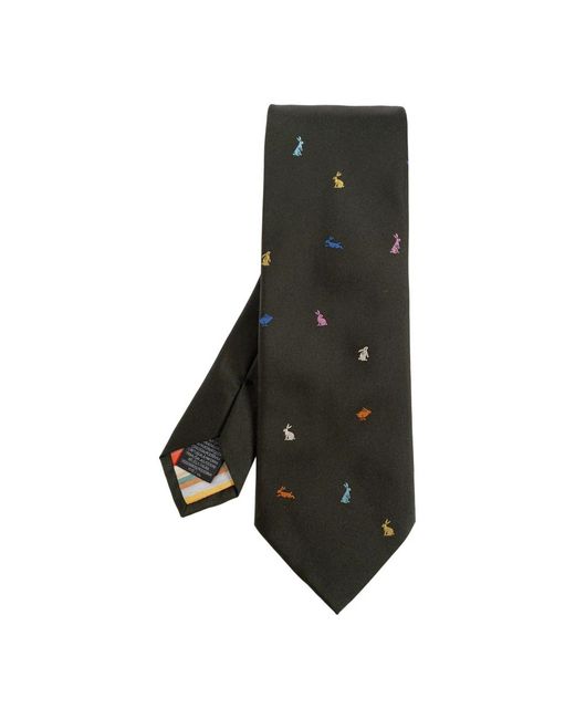 Paul Smith Gestickte Seidenkrawatte in Black für Herren
