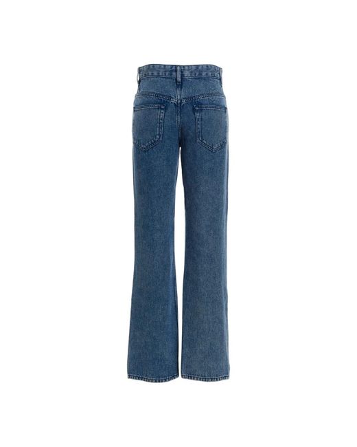 Isabel Marant Blue Mittelblau acidwash straight cut jeans