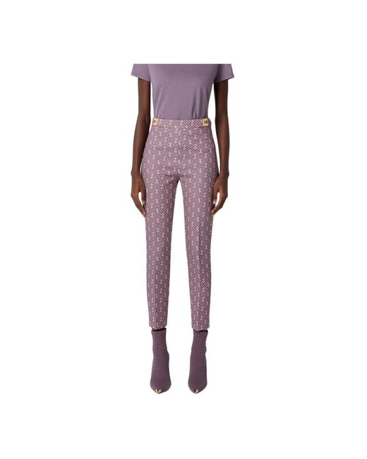 Elisabetta Franchi Purple Cropped Trousers