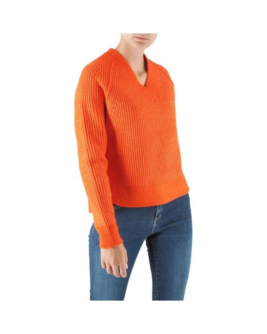 Replay Orange V-Neck Knitwear