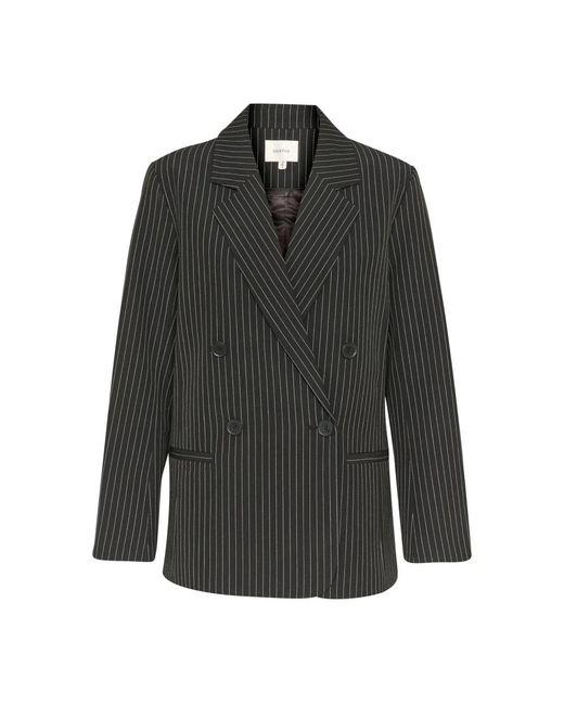 Gestuz Jassen ,Zwart ,Pinstripe Blazer 2.0 Zwart in het Black