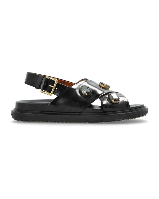 Flat Sandals di Marni in Black