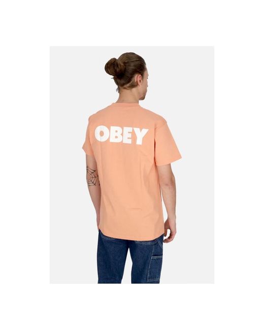 Obey Klassisches tee citrus streetwear in Orange für Herren