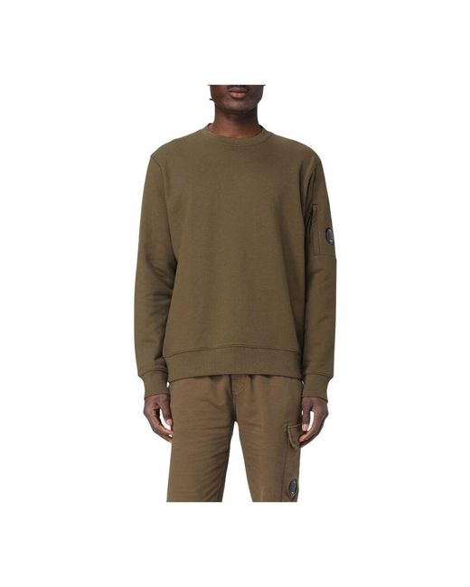 C P Company Schwarzer Sweatshirt Mit Linsentaschendetail in Green für Herren