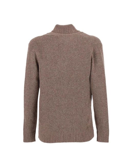 Kangra Brown V-Neck Knitwear for men