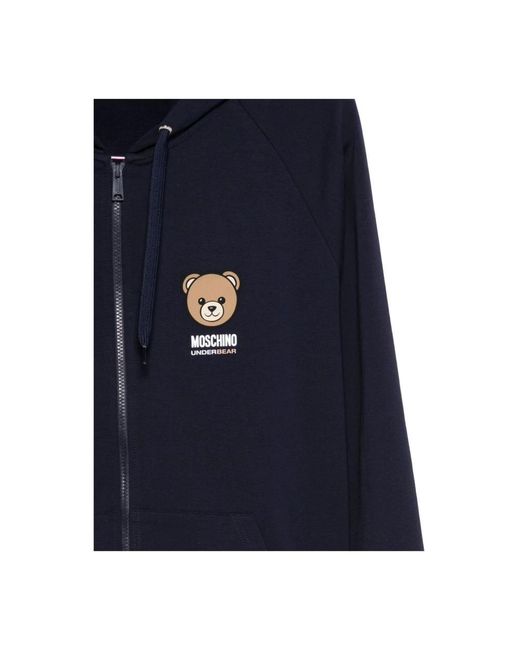 Moschino Hoodies & Sweatvesten ,Blauw ,Katoen Herenkleding Sweatshirts Blauw Aw 25 in het Blue voor heren