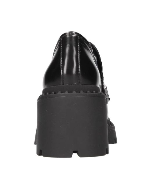 Ash Black Leather Moccasin Loafers