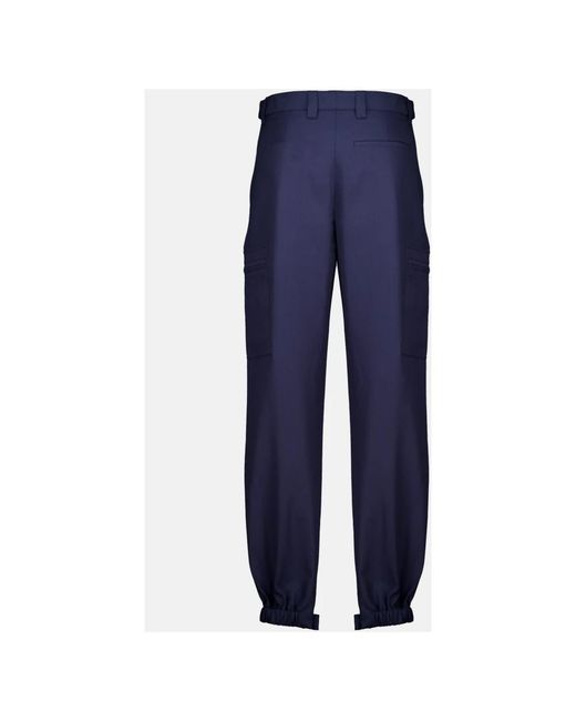 Dior Blue Straight Trousers for men