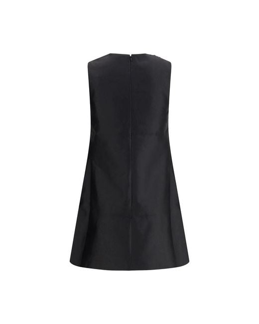 Self-Portrait Black Taffeta Verzierte Trim Kurzes Kleid
