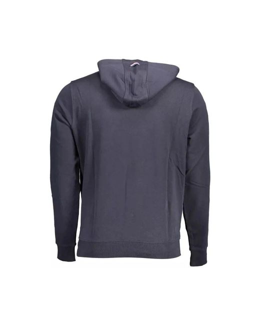 U.S. POLO ASSN. Blaue baumwollkapuzenpullover mit logo in Blue für Herren