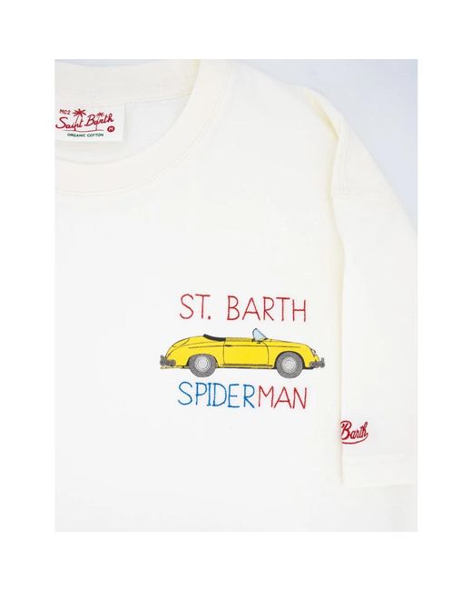 Mc2 Saint Barth Baumwoll-t-shirt mit frontdruck in White für Herren