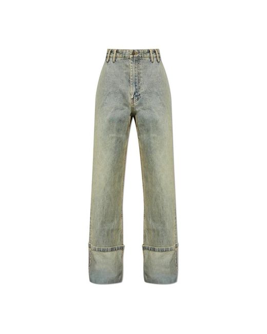 Entire studios Jeans ,Blauw ,Denim Straight Jeans in het Green