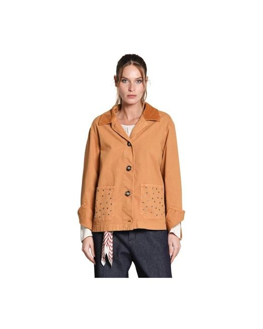 Mason's Blue Damenjacke Aus Slub-Panama-Stoff