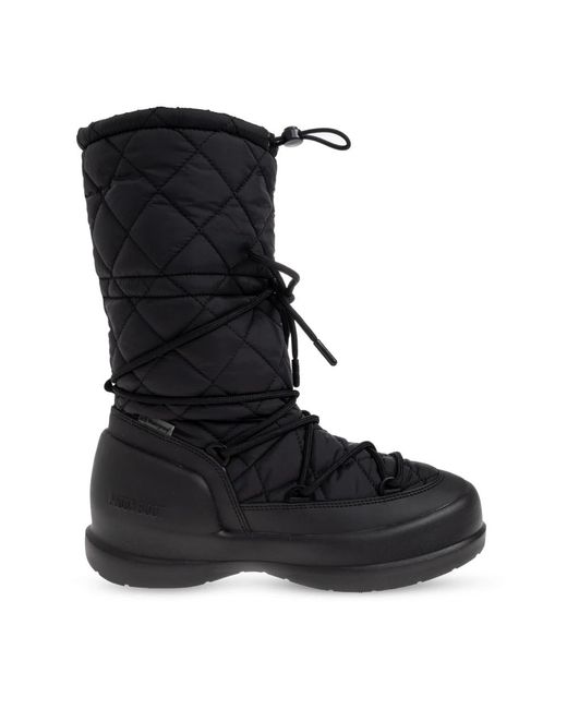 Moon Boot Black Mezzaluna Stepp-Schneestiefel