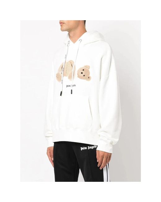 Palm Angels White Hoodies for men