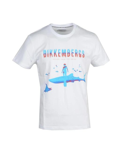 Bikkembergs Baumwoll elasthan t-shirt in Blue für Herren