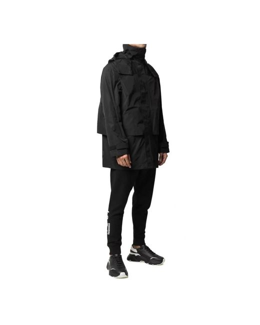 DSquared² Jassen ,Zwart ,Nylon Windbreaker Jas Met Capuchon En Logo in het Black voor heren