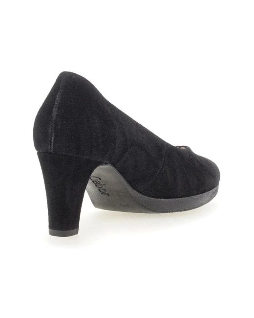 Gabor Blue Eleganter Schwarzer Wildlederpumps Mit Gummisohle Und 5Cm Absatz