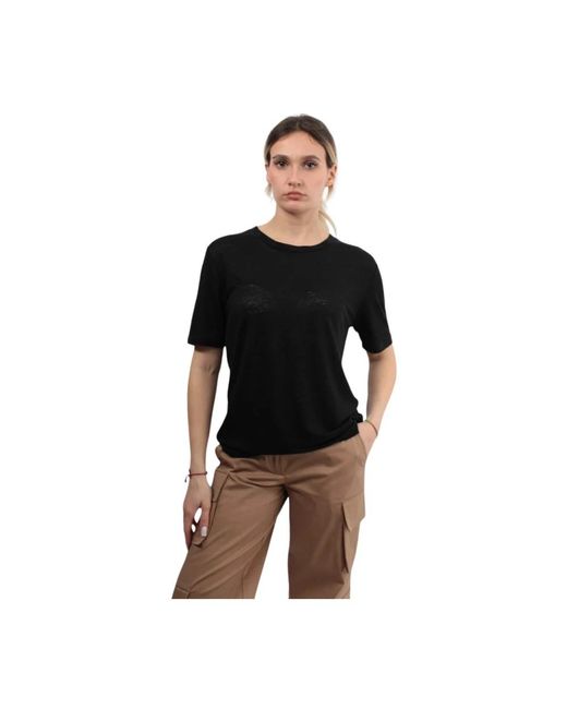 Kangra Black Leinen t-shirt frühling sommer stil