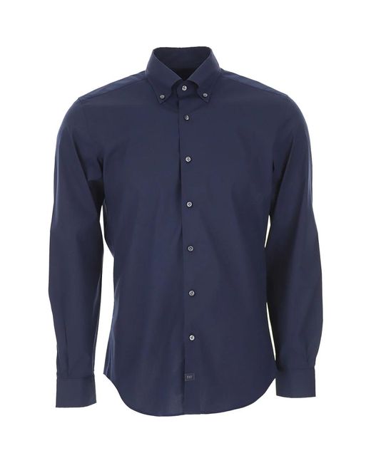 Fay Blue Formal Shirts for men