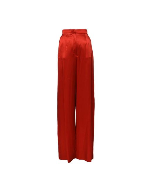 Dolce & Gabbana Red Wide Trousers