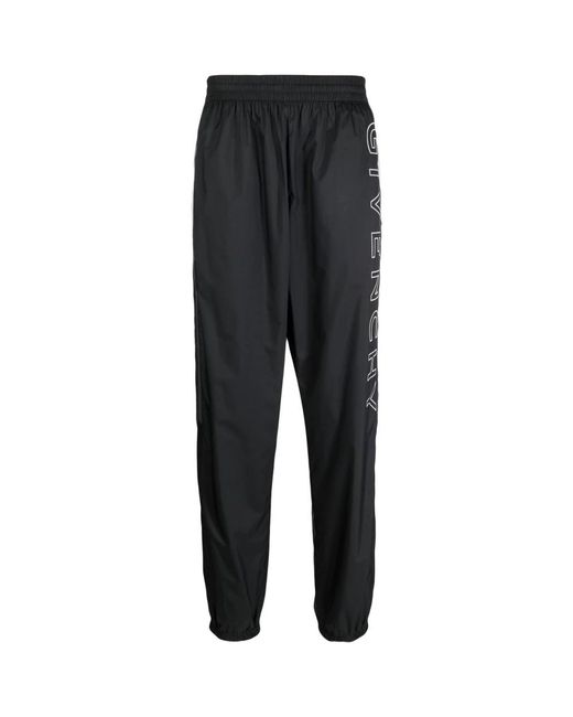 Givenchy Broeken ,Zwart ,Polyester Track Pants Met Geborduurd Logo in het Black voor heren