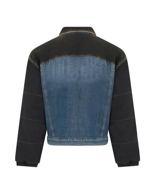 DIESEL Blue Denim Jackets for men