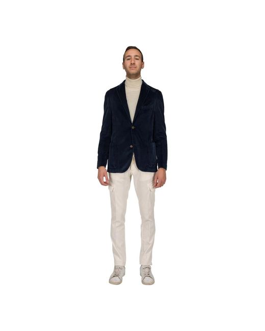Boglioli Jassen ,Zwart ,Blauw Velvet Jasje Met Metalen Knoop in het Blue voor heren
