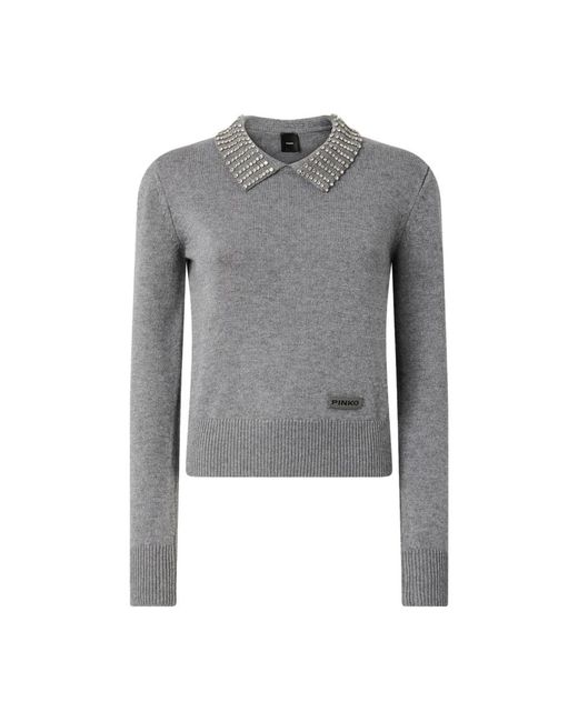 Pinko Gray Grauer Pullover Aw25 Stilvoller Komfort